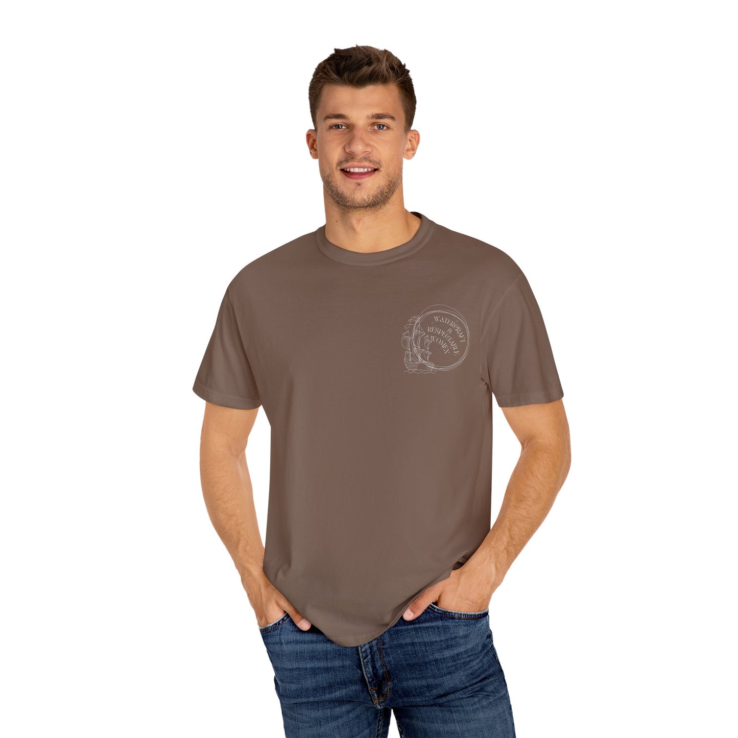 Garment-Dyed T-shirt with Vintage Skull Design, Casual Wear, Gift for Him/Her, Halloween, Art Enthusiasts, Graphic Tee
