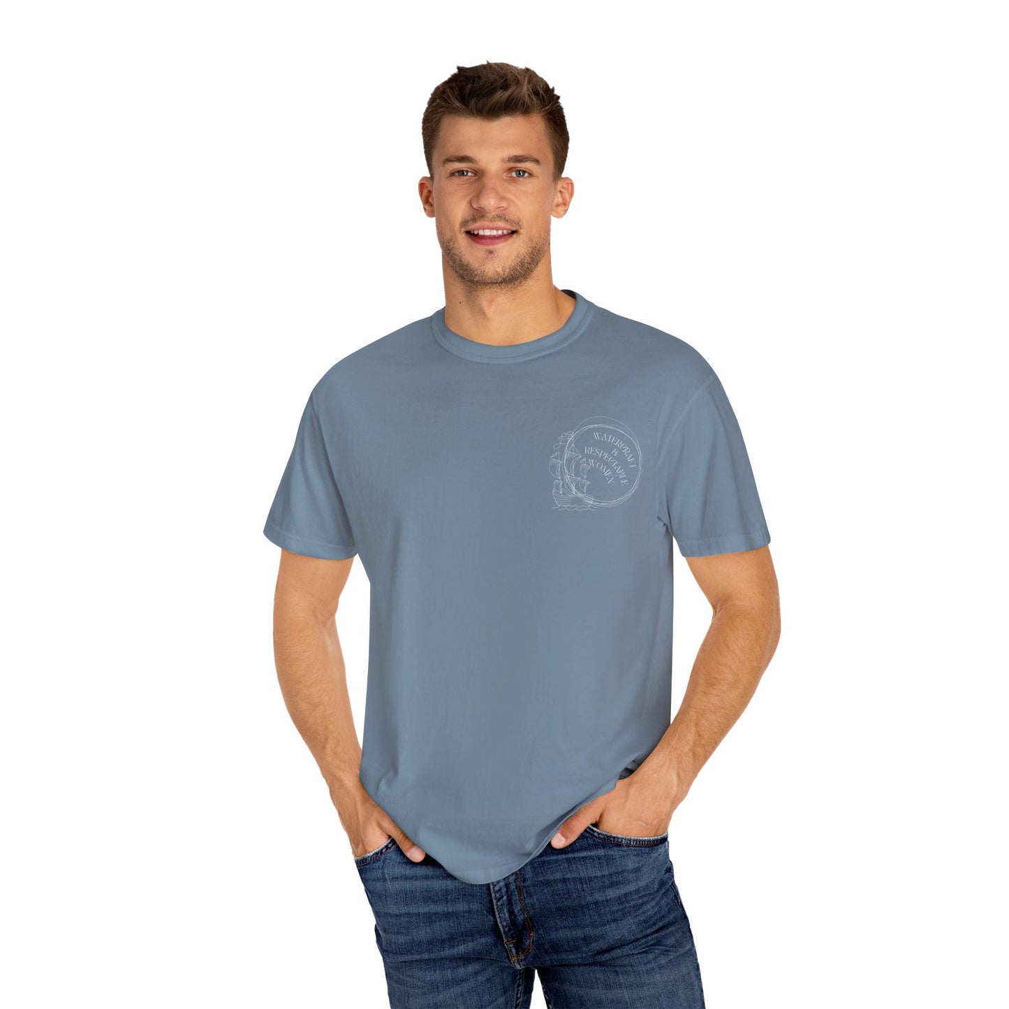 Garment-Dyed T-shirt with Vintage Skull Design, Casual Wear, Gift for Him/Her, Halloween, Art Enthusiasts, Graphic Tee