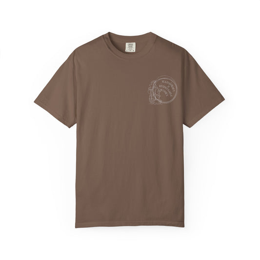 Garment-Dyed T-shirt with Vintage Skull Design, Casual Wear, Gift for Him/Her, Halloween, Art Enthusiasts, Graphic Tee