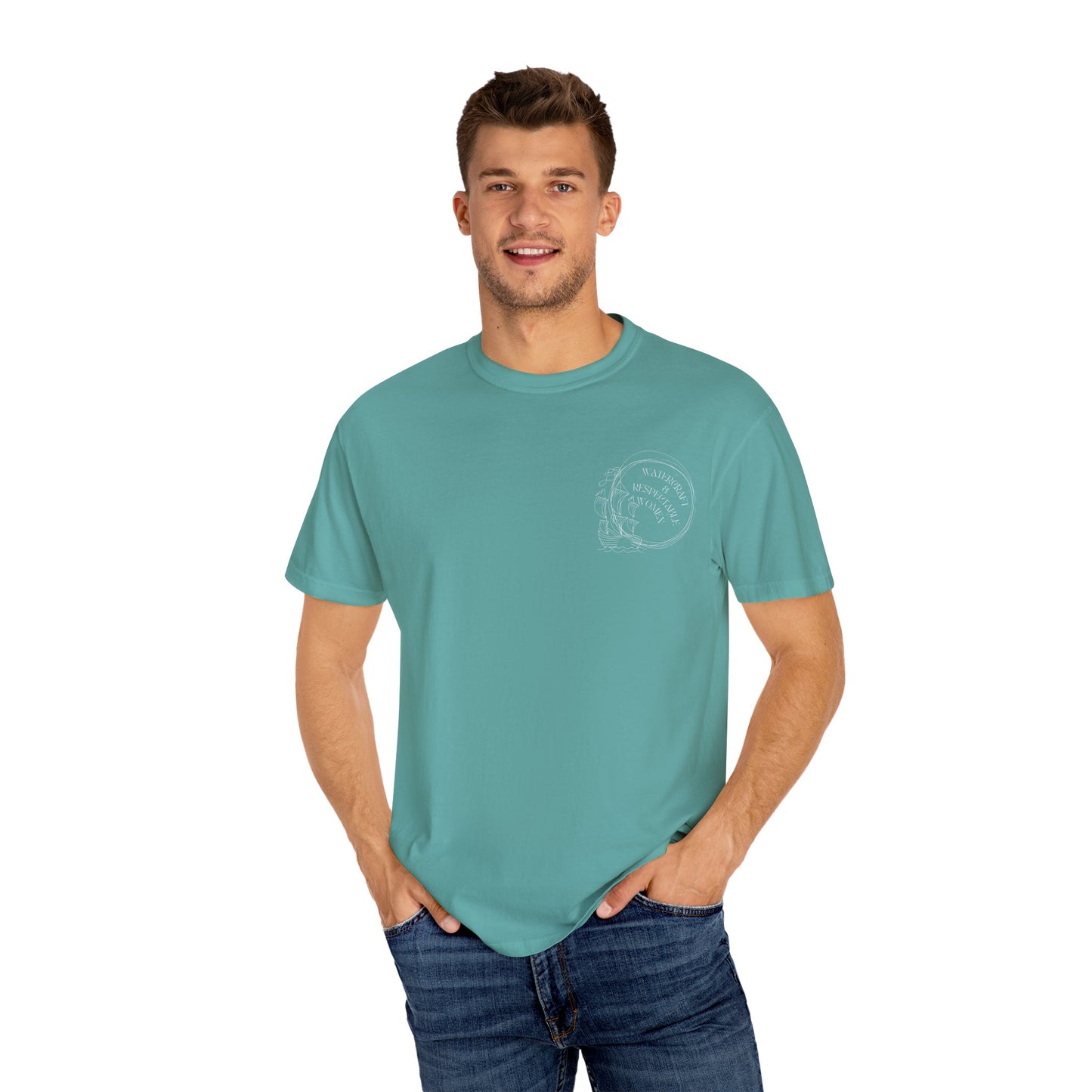 Garment-Dyed T-shirt with Vintage Skull Design, Casual Wear, Gift for Him/Her, Halloween, Art Enthusiasts, Graphic Tee