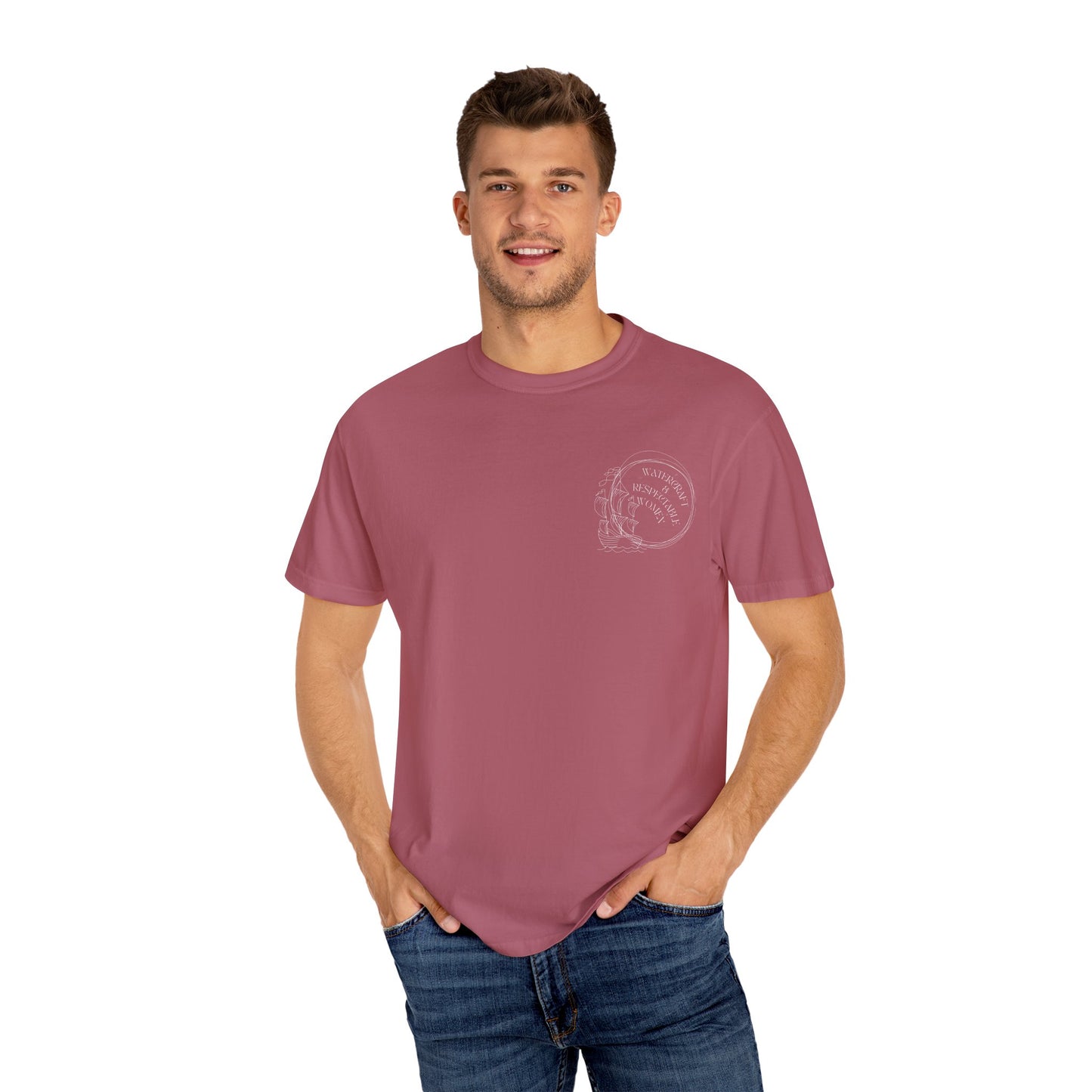 Garment-Dyed T-shirt with Vintage Skull Design, Casual Wear, Gift for Him/Her, Halloween, Art Enthusiasts, Graphic Tee