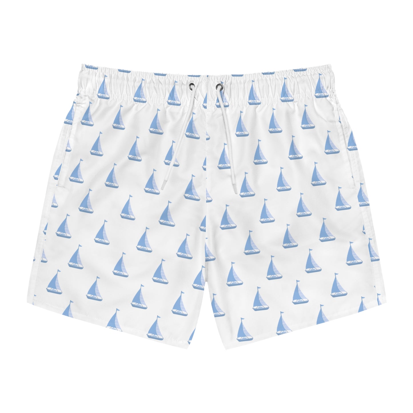 Nautical Sailboat Swim Trunks, Summer Beach Shorts, Vacation Wear, Pool Party Gear, Gift for Beach Lovers, Ocean Theme Swimwear