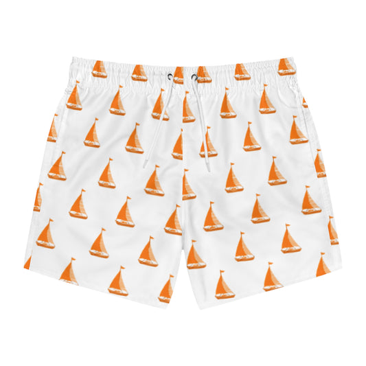 Nautical Swim Trunks, Beachwear for Summer, Water Sport Shorts, Sailing Print Swimwear, Vacation Essential