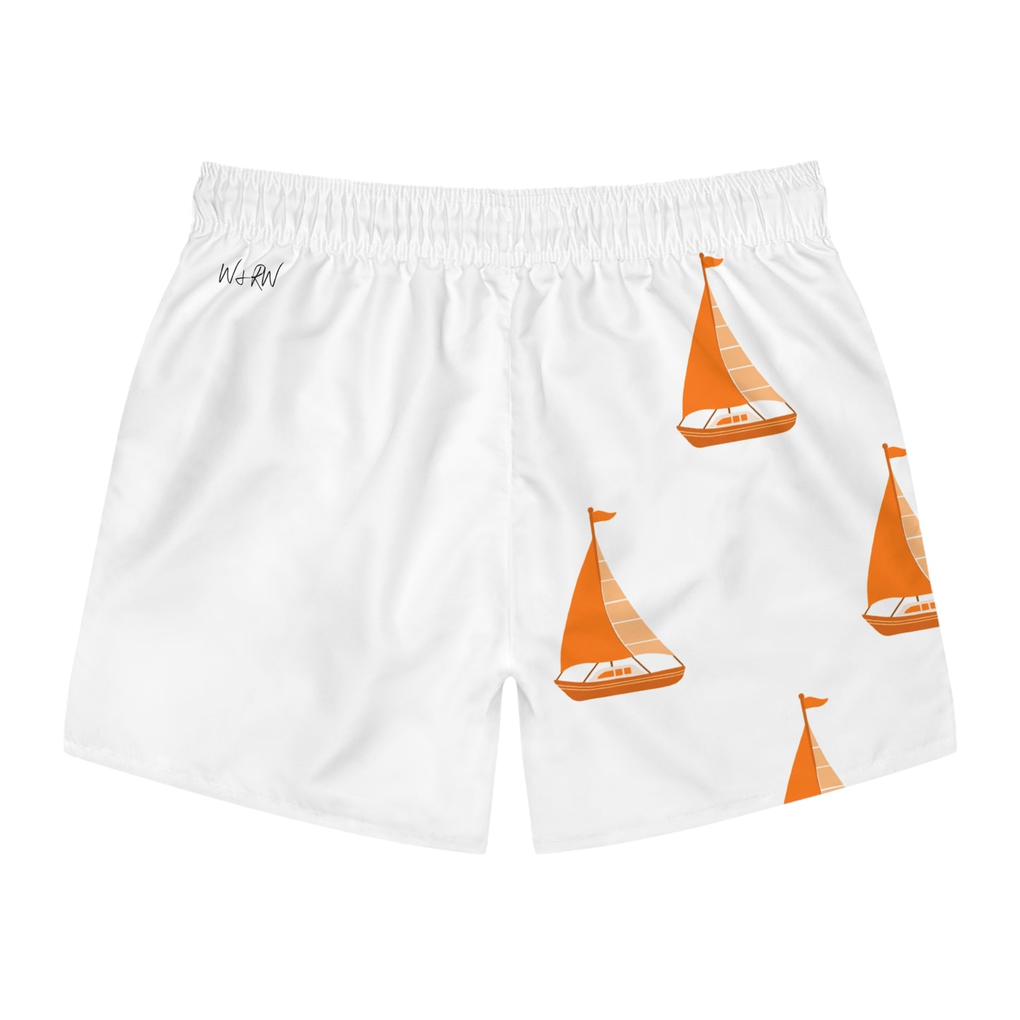 Sailboat Pattern Swim Trunks | Summer Beach Wear, Vacation Attire, Pool Party Shorts, Birthday Gift for Him, Nautical Swimwear