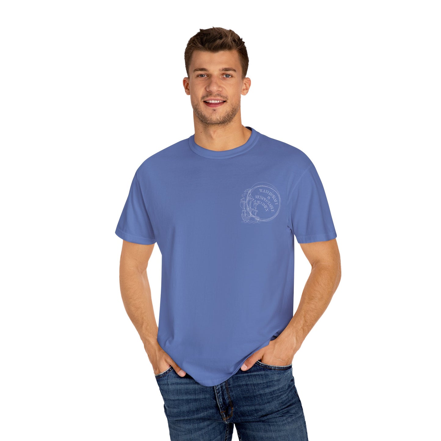 Garment-Dyed T-shirt with Vintage Skull Design, Casual Wear, Gift for Him/Her, Halloween, Art Enthusiasts, Graphic Tee