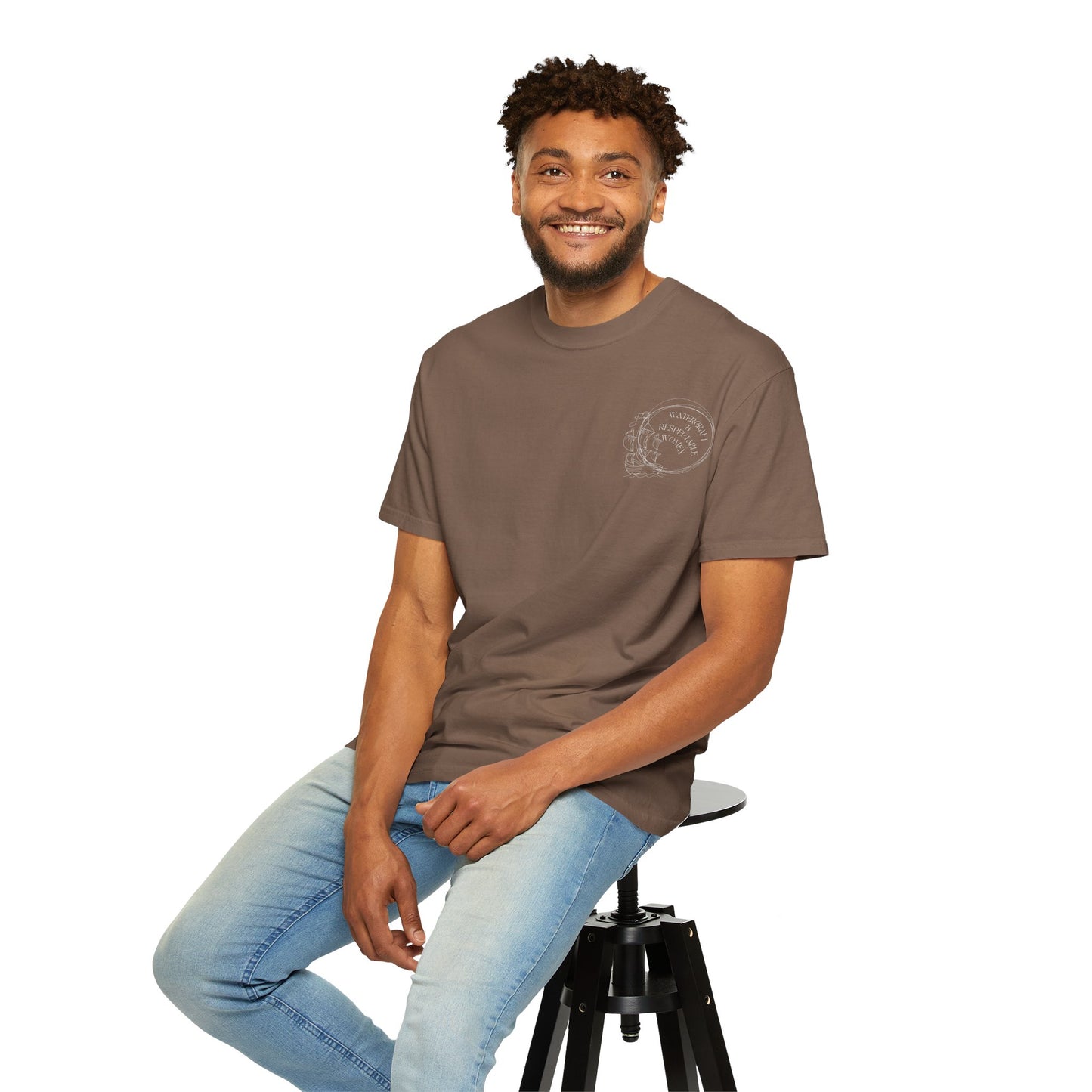 Garment-Dyed T-shirt with Vintage Skull Design, Casual Wear, Gift for Him/Her, Halloween, Art Enthusiasts, Graphic Tee